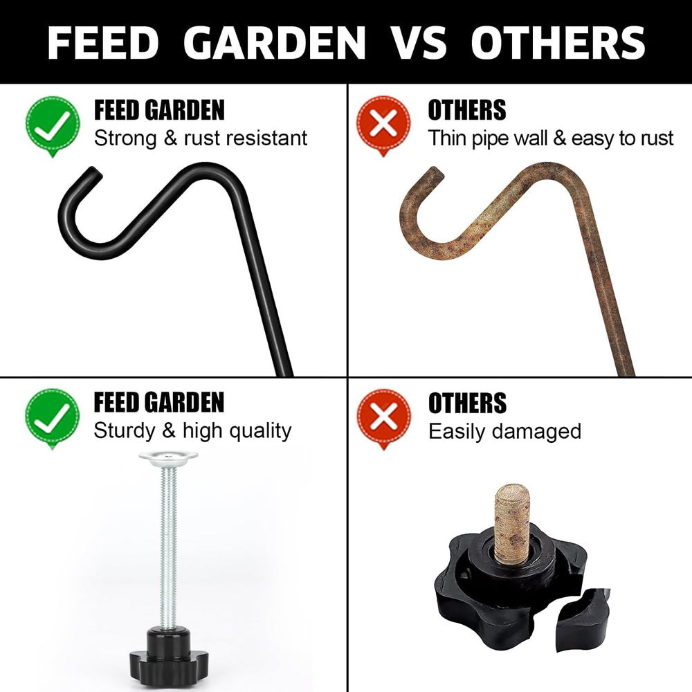 FEED GARDEN deck hook holding a bird feeder on porch demonstrating outdoor use