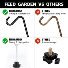 FEED GARDEN deck hook holding a bird feeder on porch demonstrating outdoor use