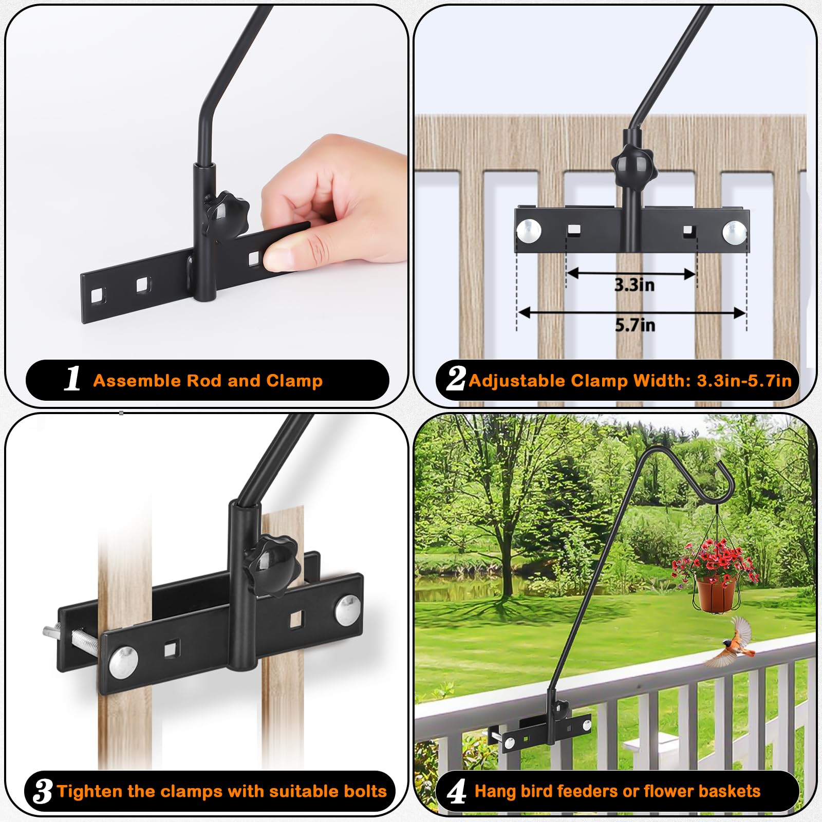 FEED GARDEN hook hanging lantern on deck showing decorative and functional use