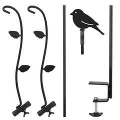 FEED GARDEN pole mounted on deck rail side view demonstrating secure clamp benefit