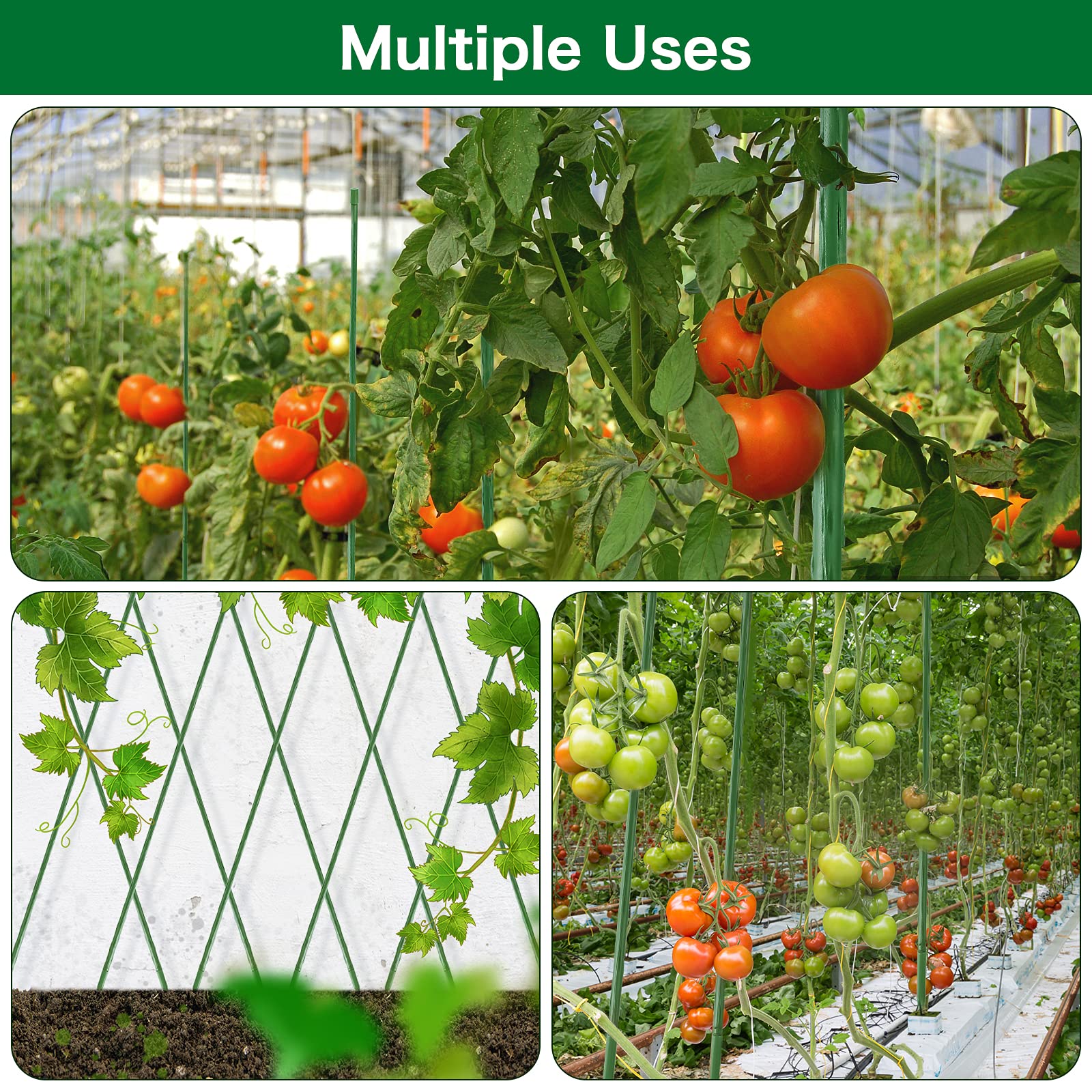 FEED GARDEN stacked bundle of 25 stakes ready for multiple-row garden installations