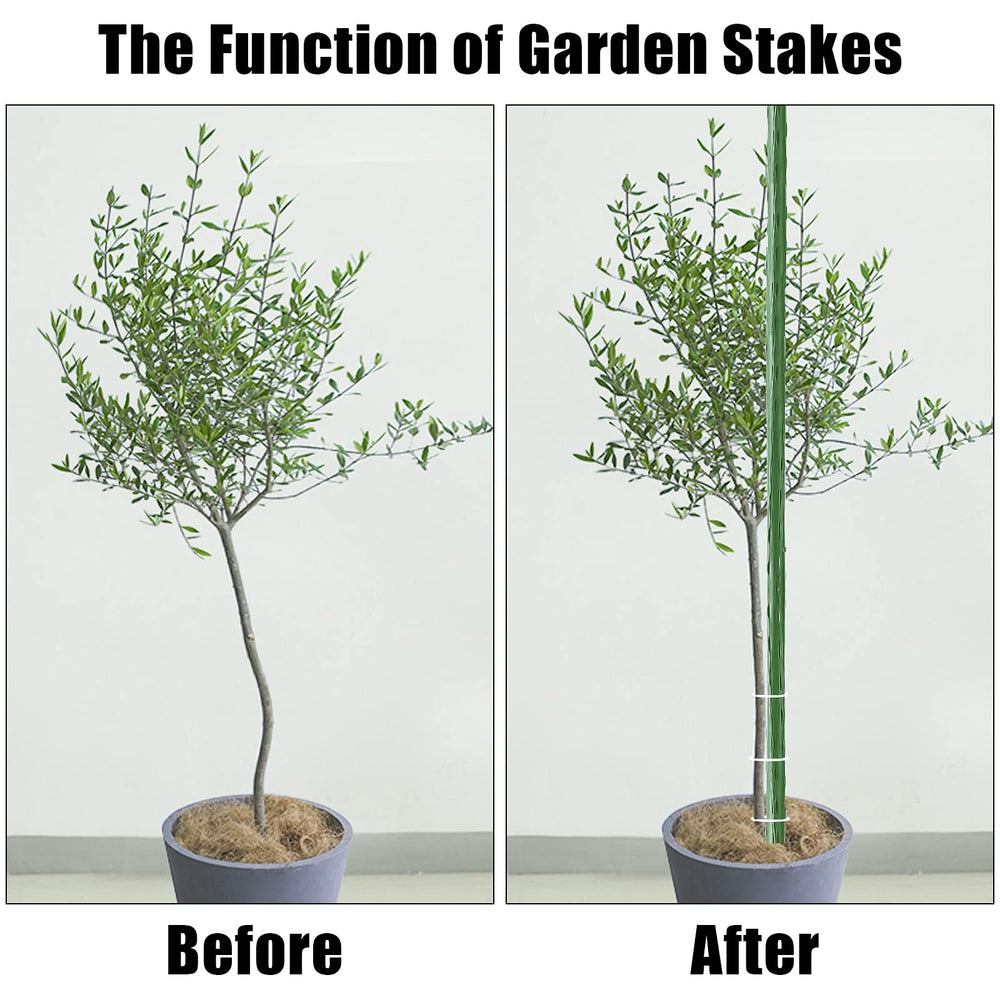 FEED GARDEN stake next to ruler showing 36-inch scale for correct sizing