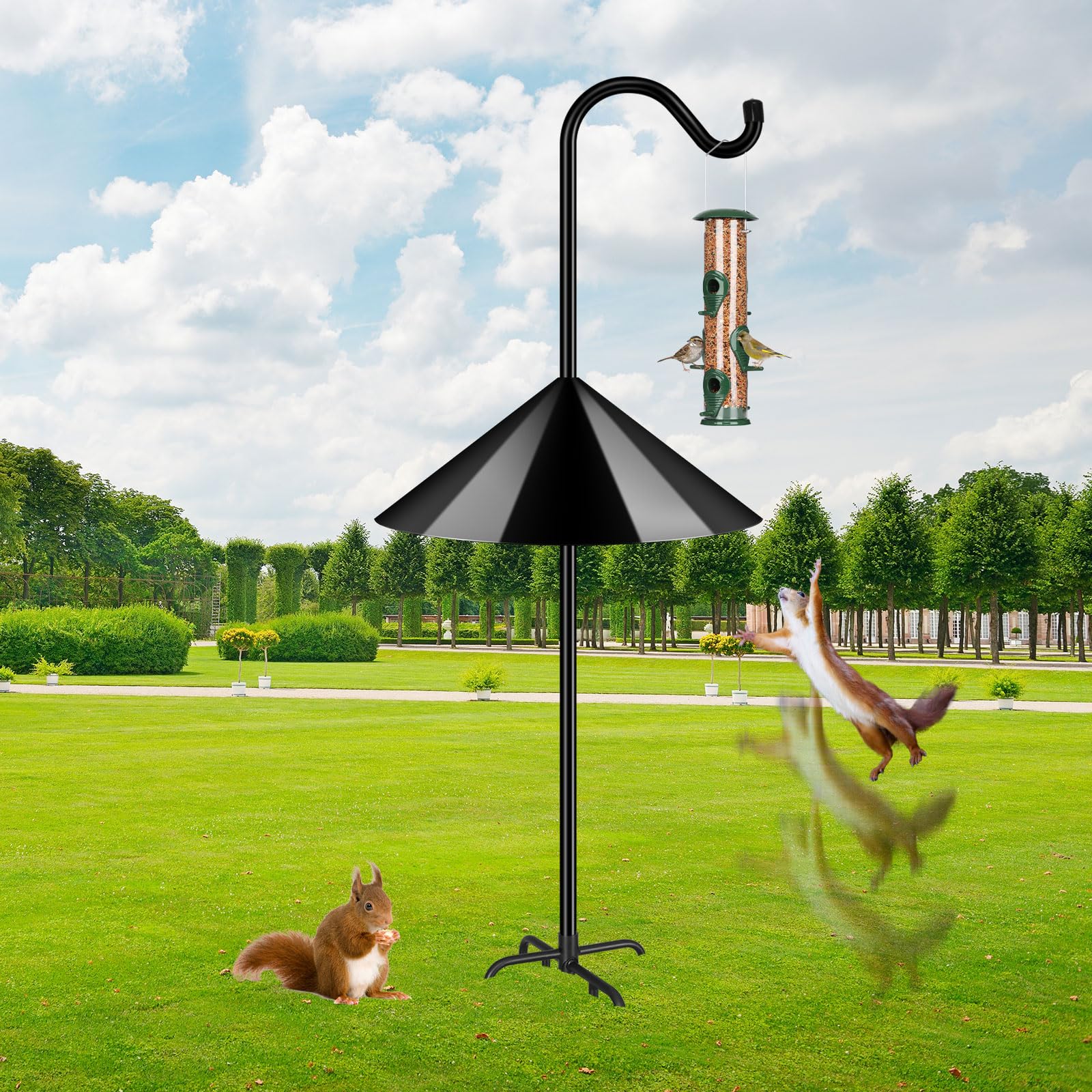 FEED GARDEN scale comparison with person showing full 92-inch height