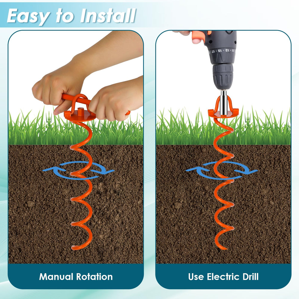 FEED GARDEN anchor next to a hand for scale showing 16-inch length and easy handling benefit