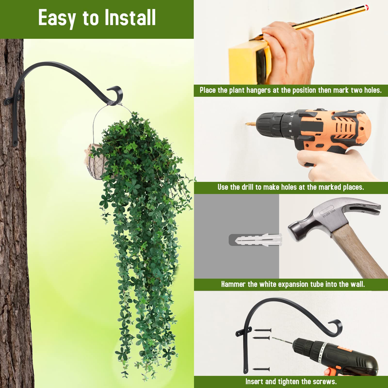 FEED GARDEN bracket next to ruler demonstrating 18 inch length and scale