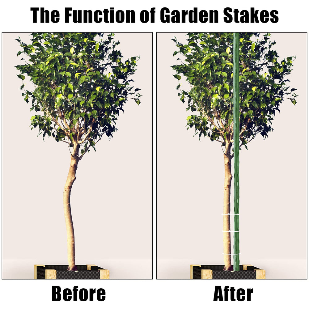 FEED GARDEN size comparison with ruler showing 7-foot length for tall plant support