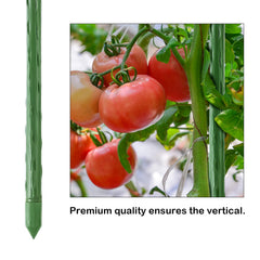 FEED GARDEN stake inserted in garden soil illustrating easy installation and stable support