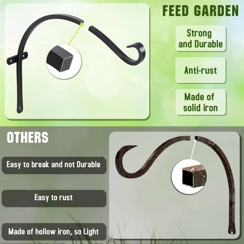 FEED GARDEN bracket with hanging lantern at dusk showing decorative lighting benefit