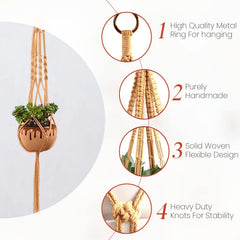 feedee close-up of macrame knots showing durable cotton texture and stability