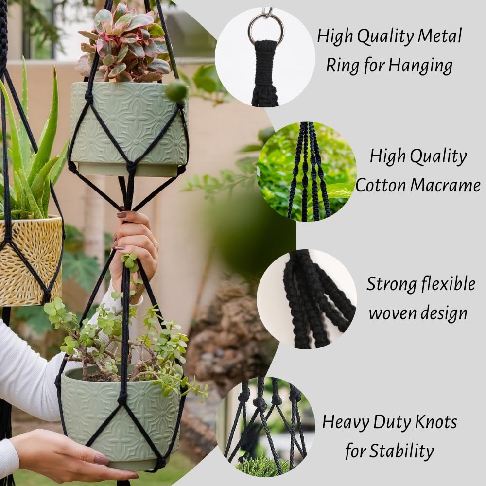 feedee hanger held by hand to show scale and fit for medium and small pots