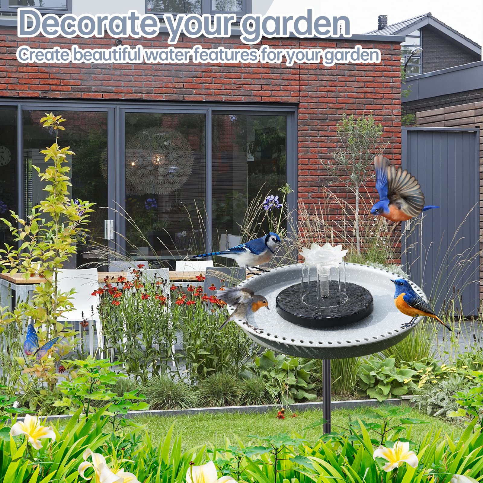 Feemiyo bird bath in use with hummingbird illustrating attraction and bird-safe depth