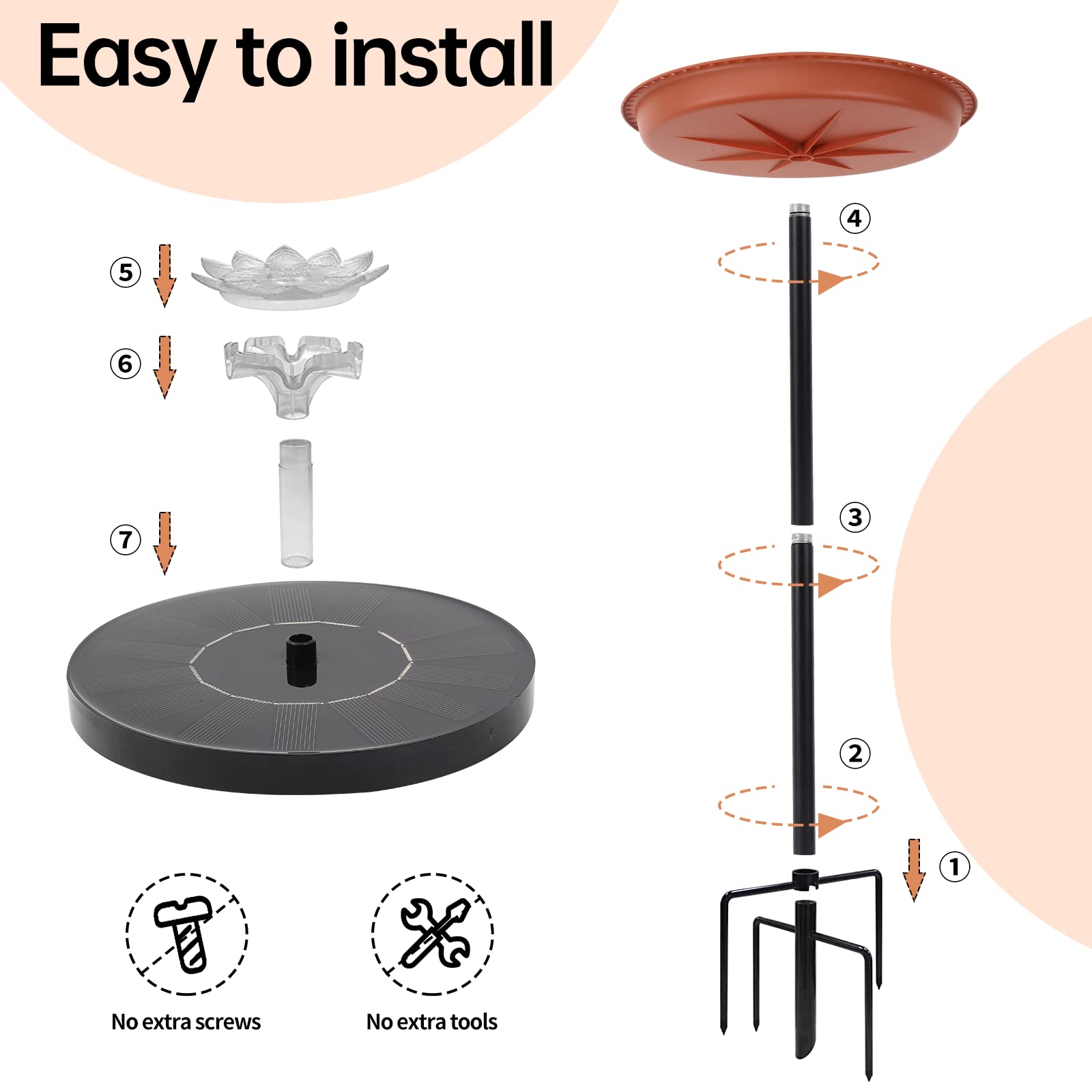 Feemiyo solar panel top angle demonstrating sun-powered, battery-free operation