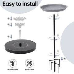 Feemiyo stake and 5-prong base detail showing stability for windy conditions