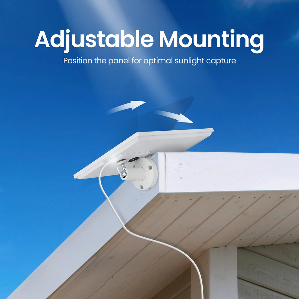 Feit Electric solar panel mounted on adjustable bracket angled for optimal sun exposure