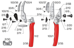 FELCO 100 in hand cutting a rose stem demonstrating secure harvest benefit