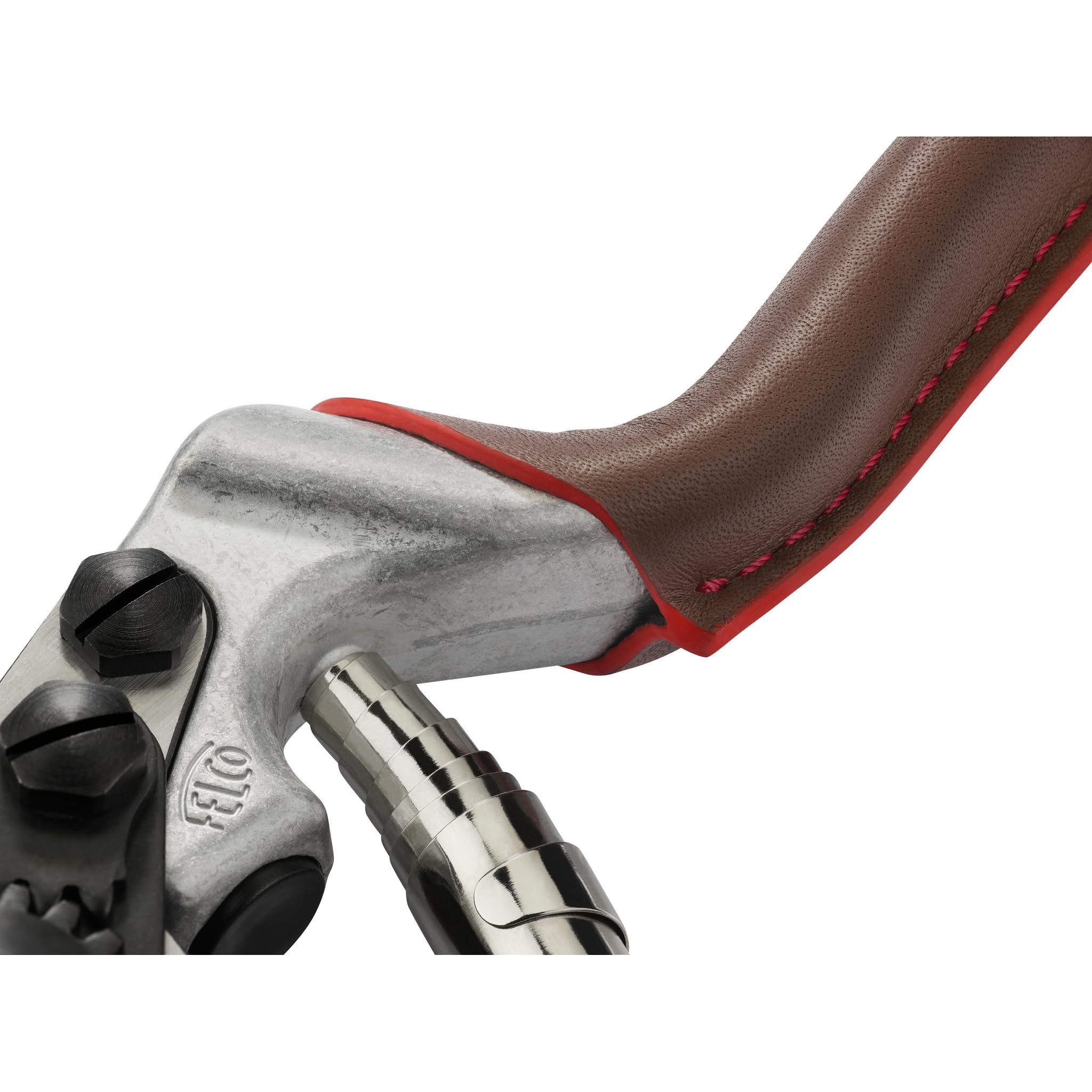 FELCO blade close-up with F‑Tech coating showing corrosion resistance and edge life