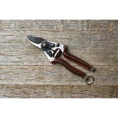 FELCO cutting a woody branch demonstrating precise bypass cuts and plant-friendly results