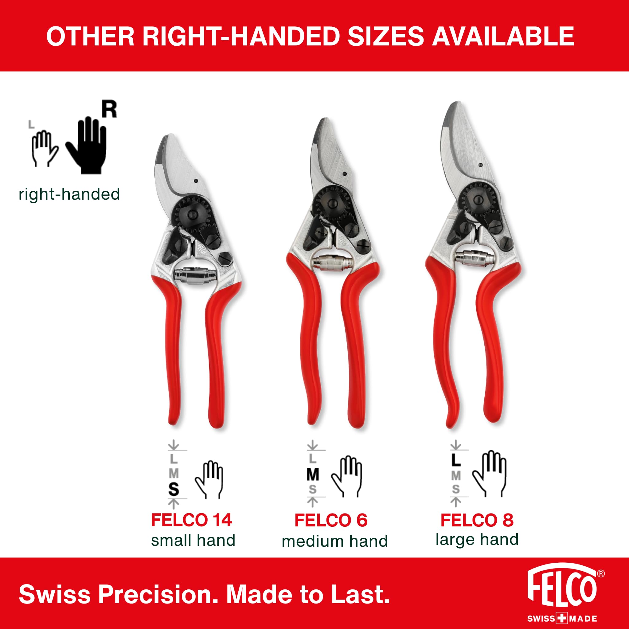 FELCO F-13 cutting a branch two-handed to show extra power and precision
