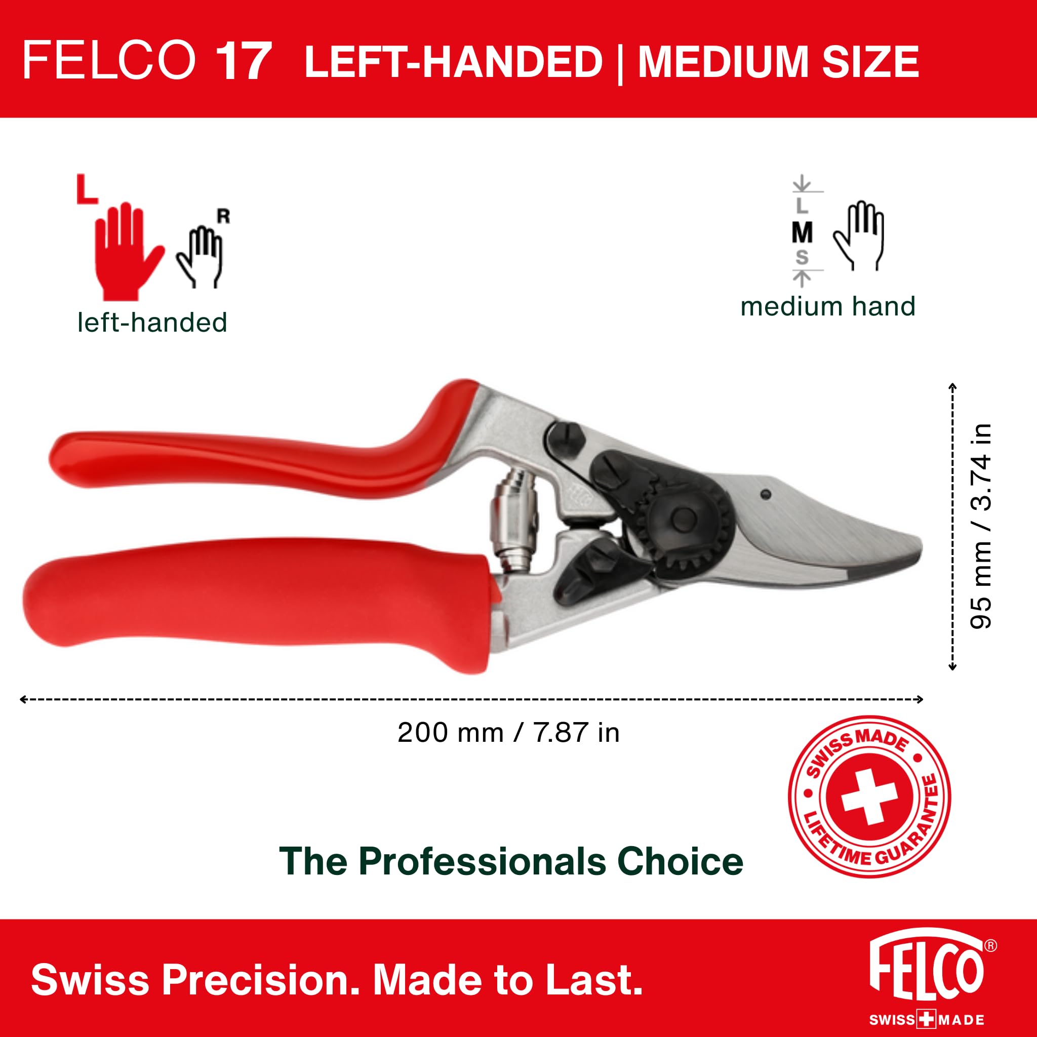FELCO F17 carbon-steel blade close-up for precise clean cuts
