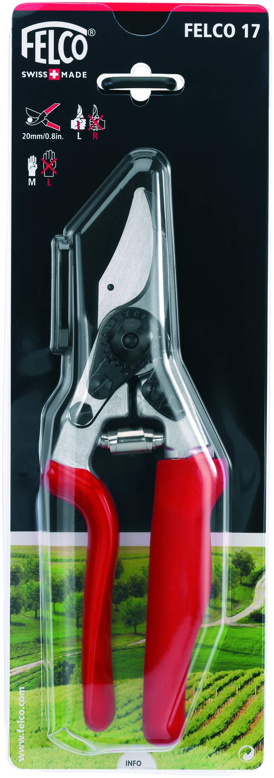 FELCO F17 revolving handle side view reducing wrist strain