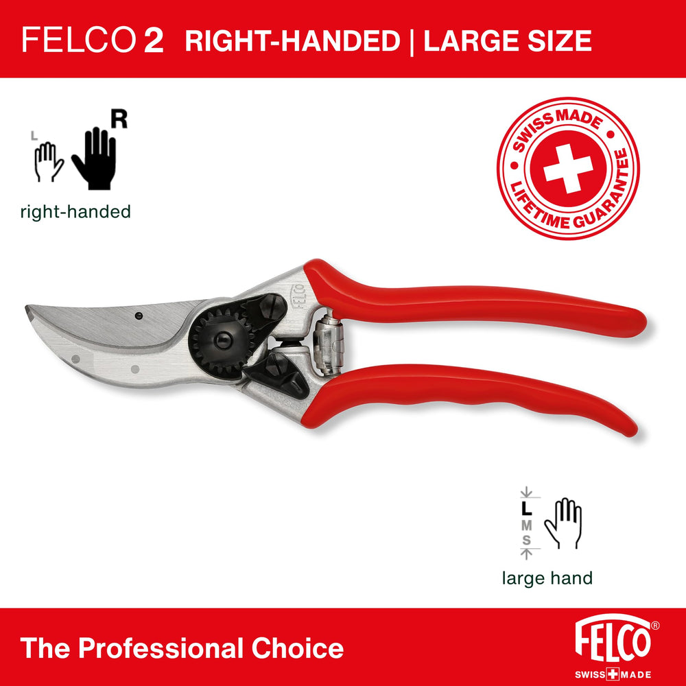 FELCO F2 blade close-up highlighting hardened steel edge for clean cuts