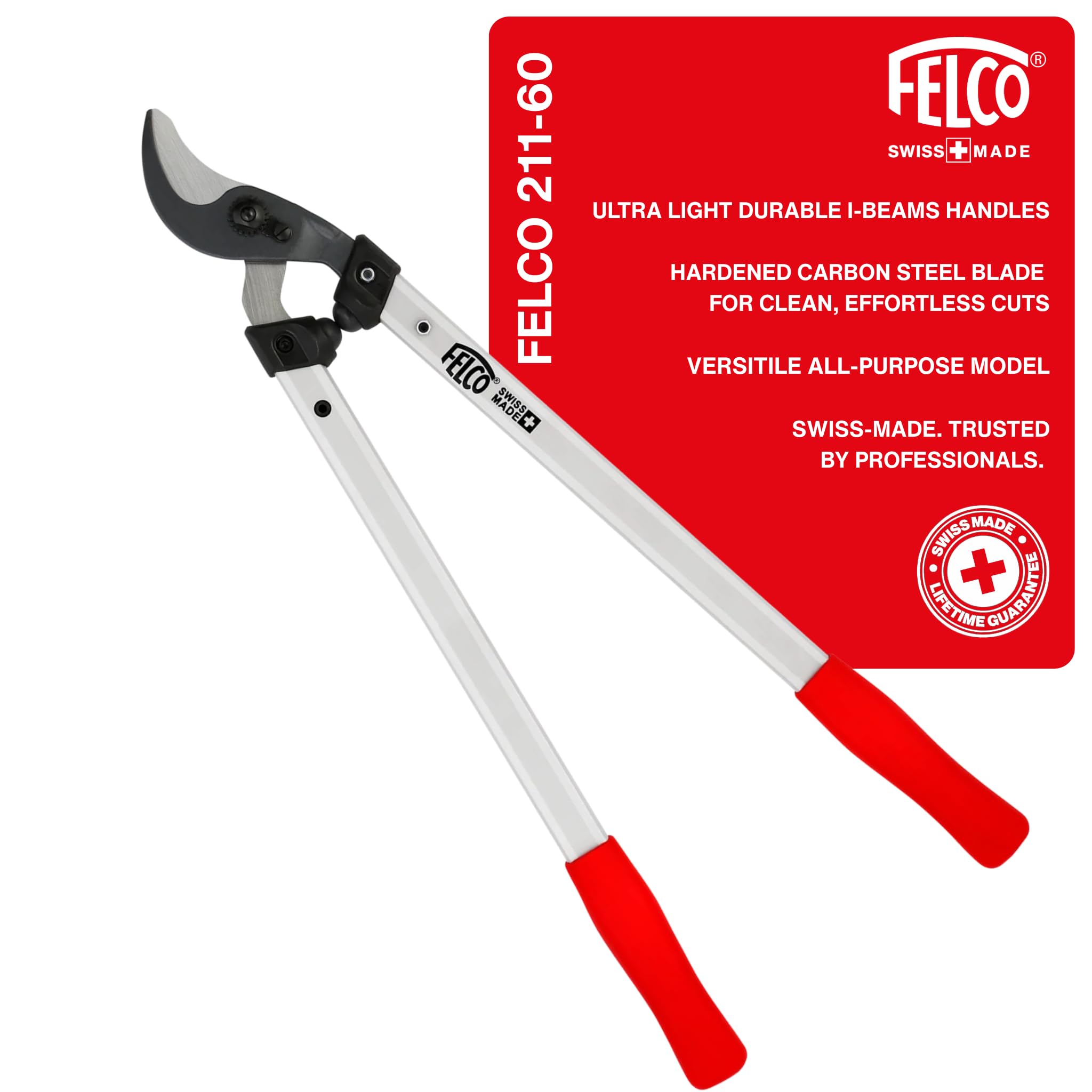FELCO F211-60 front view showing full 24-inch lopper and handles for controlled cutting