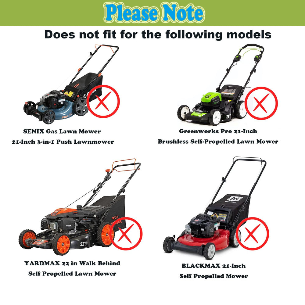 FELHOOD bag on a mower in a yard illustrating cleaner mowing results benefit