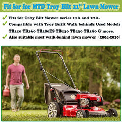 FELHOOD bag mounted on a Troy-Bilt mower demonstrating secure fit benefit