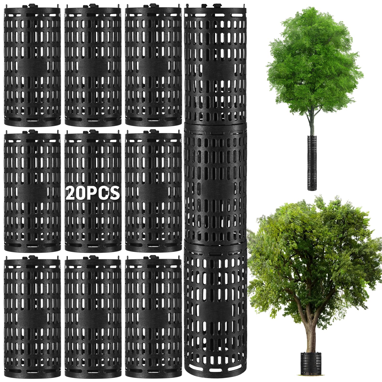 FELISTORY front view of box with 20 tree guards showing quantity and contents