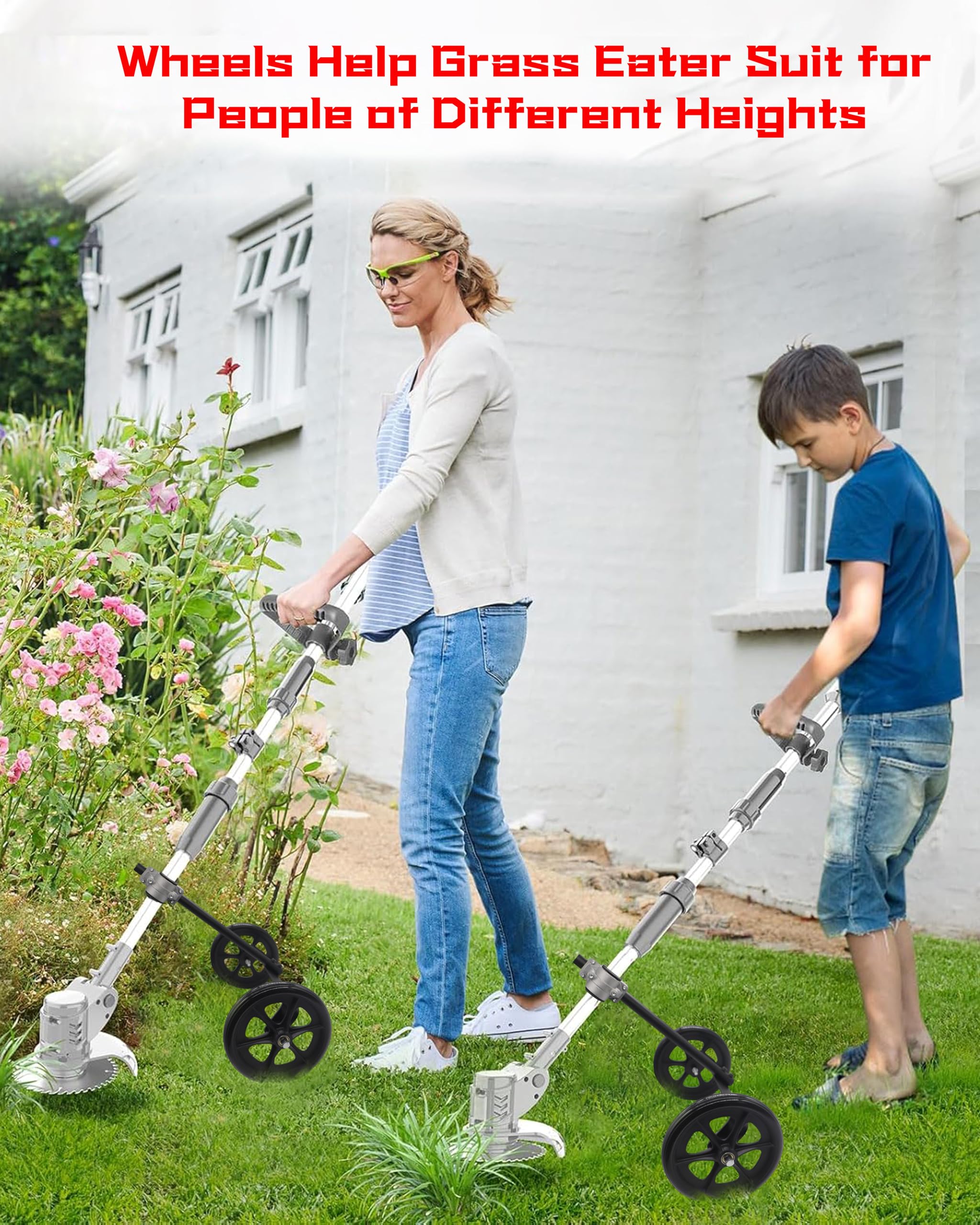 FellDen mounted on straight shaft trimmer illustrating compatible fit and control