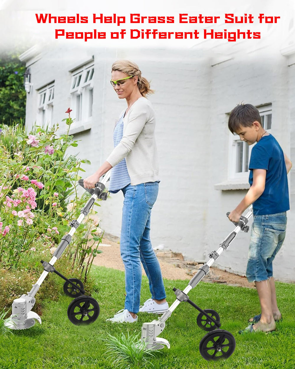 FellDen mounted on straight shaft trimmer illustrating compatible fit and control