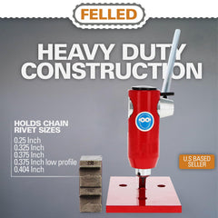 Felled close up of punch and anvil detail highlights precise alignment benefit