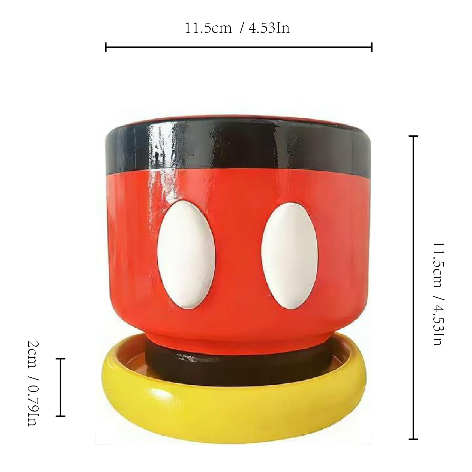 FelyHos planter with yellow saucer catching water to protect surfaces