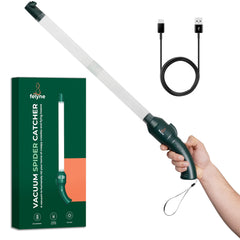 Felyne front view showing handheld bug vacuum and comfortable grip benefit