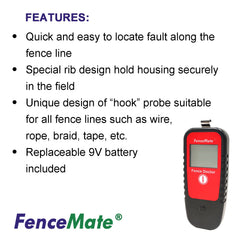 FenceMate close-up LCD screen displaying voltage and current for clear diagnostics