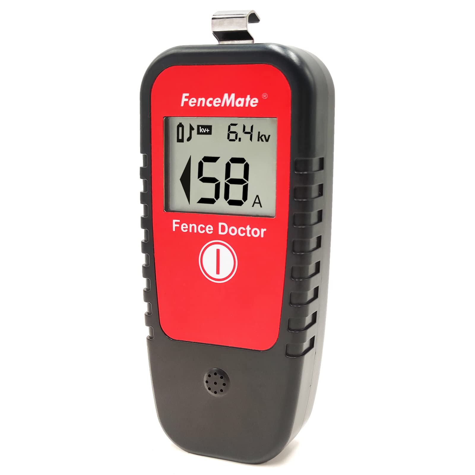 FenceMate front view showing large display and sturdy housing for quick readings
