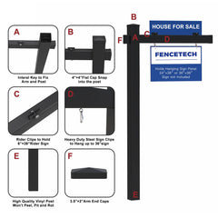 FENCETECH close-up of 47 inch arm joint showing sturdy connection and ease