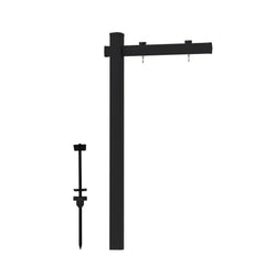 FENCETECH front view of black vinyl post showing professional curb appeal