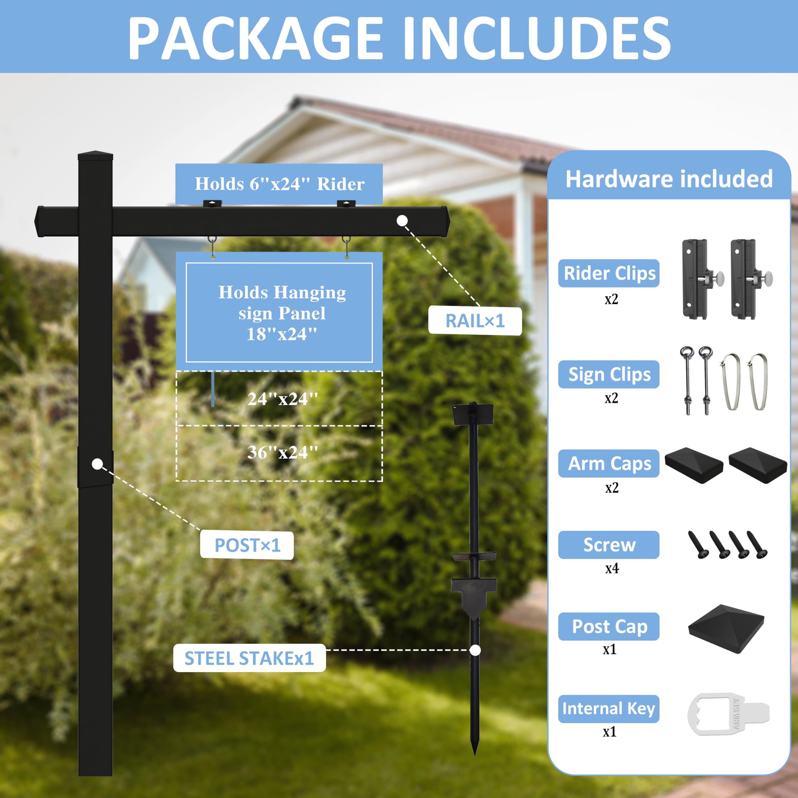 FENCETECH stainless-steel power stake detail showing rust-free anchoring benefit