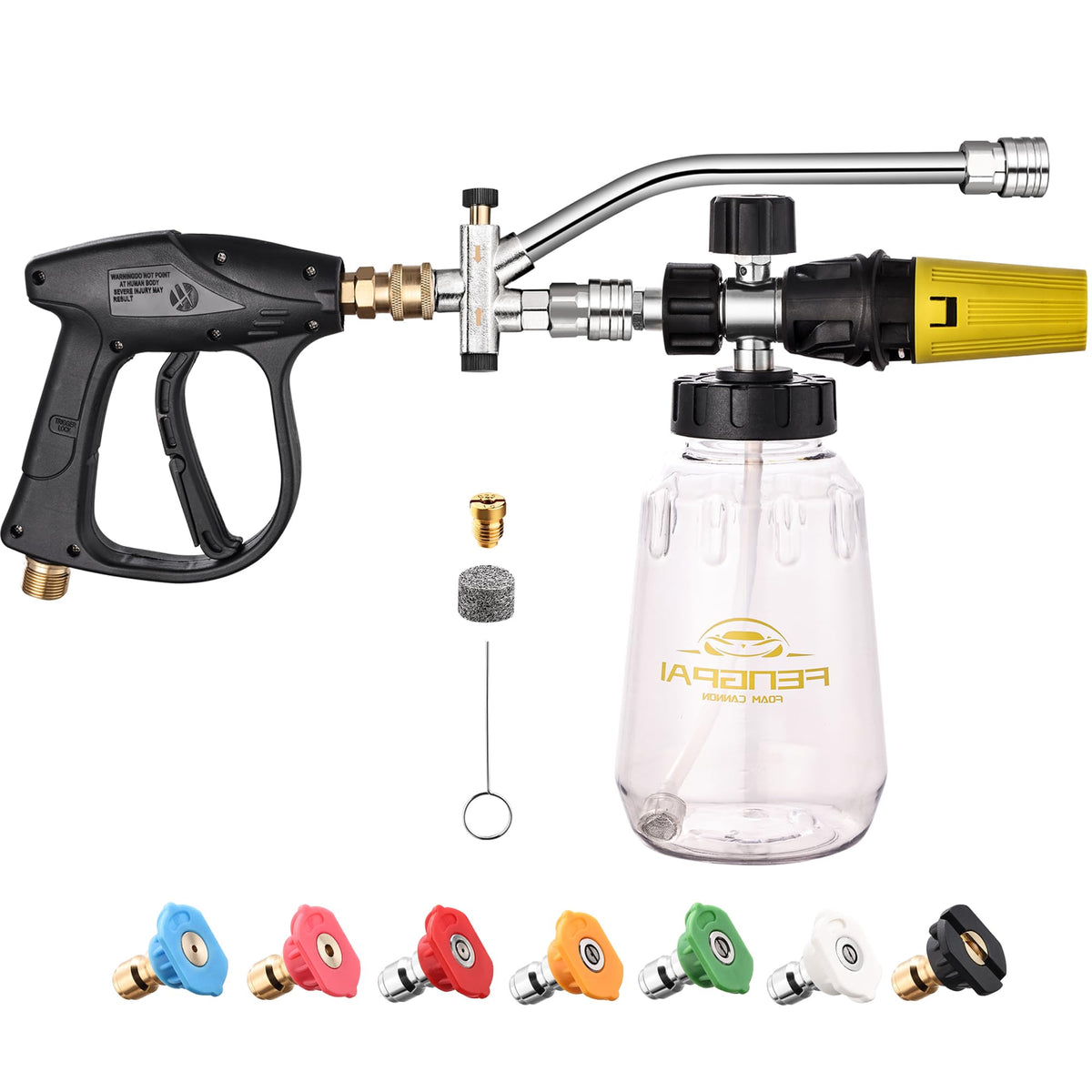 FENG PAI foam cannon front view showing bottle and gun for quick identification and durability