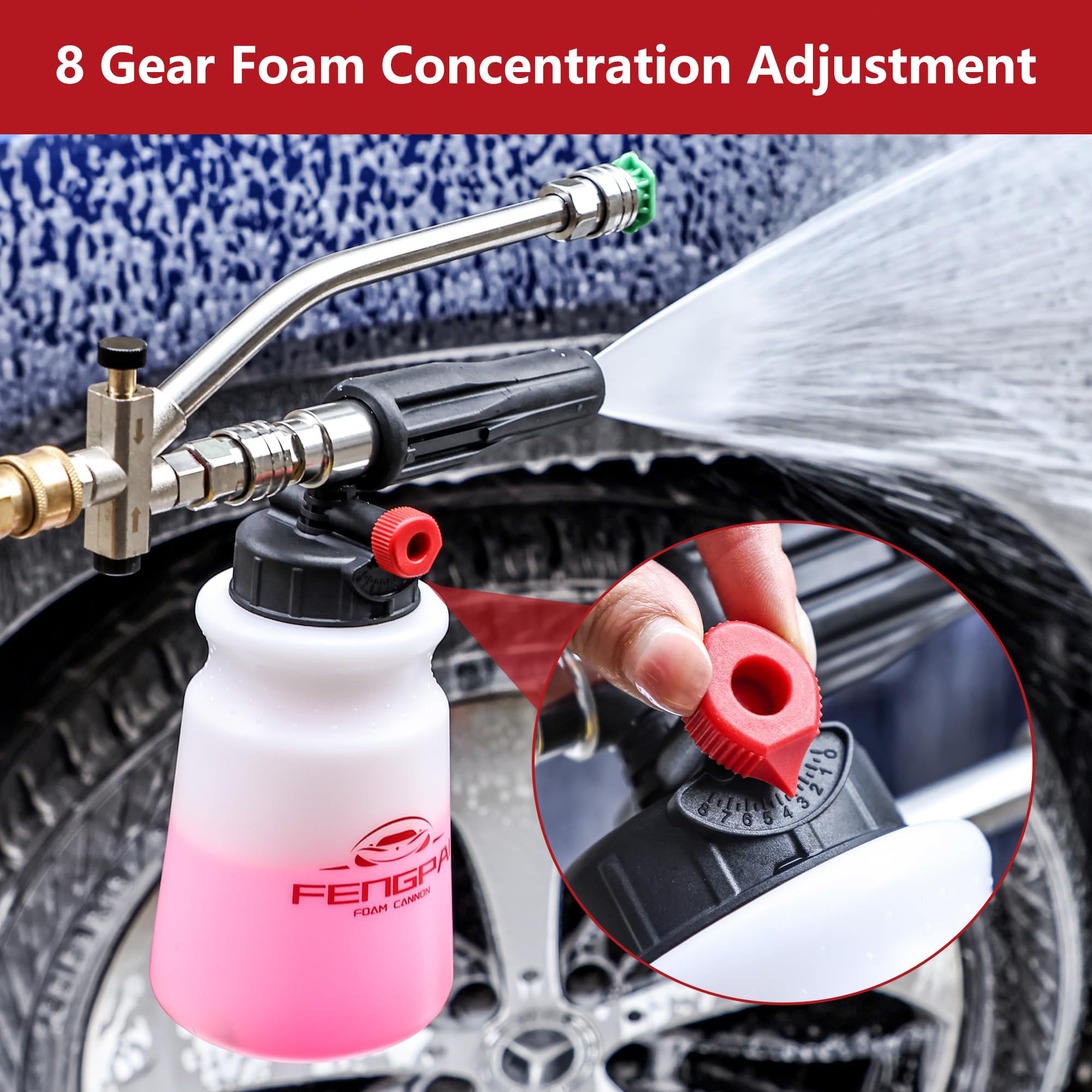 FENG PAI short lance spraying foam onto a car for effective coverage