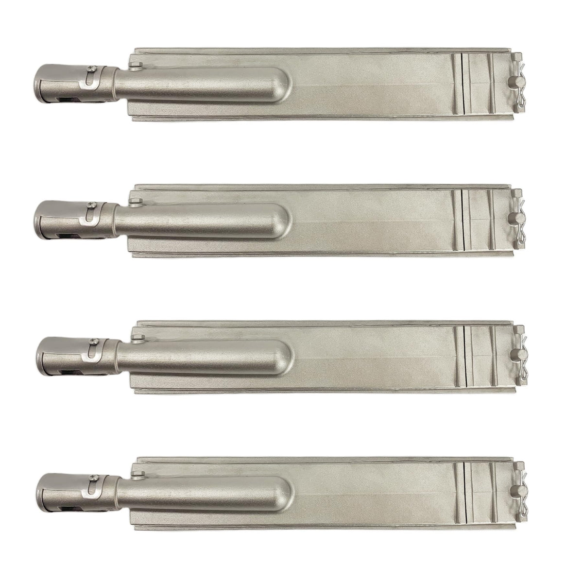 Fenluqi front view of four stainless steel burners showing fit for Bull grills and durability