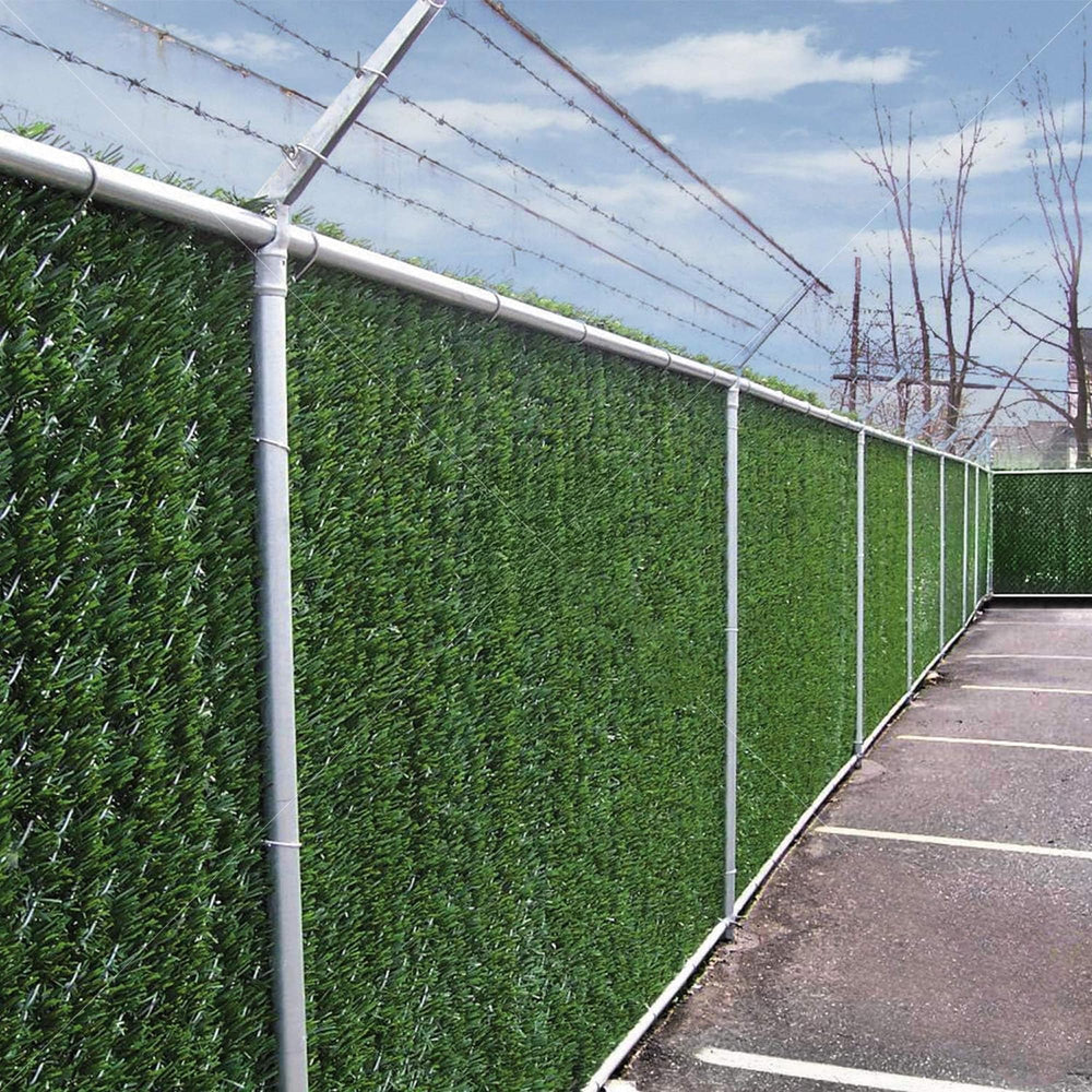 Fenpro installed full panel on 6ft chain link showing immediate privacy