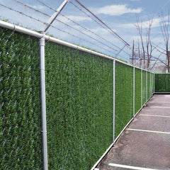 Fenpro installed full panel on 6ft chain link showing immediate privacy