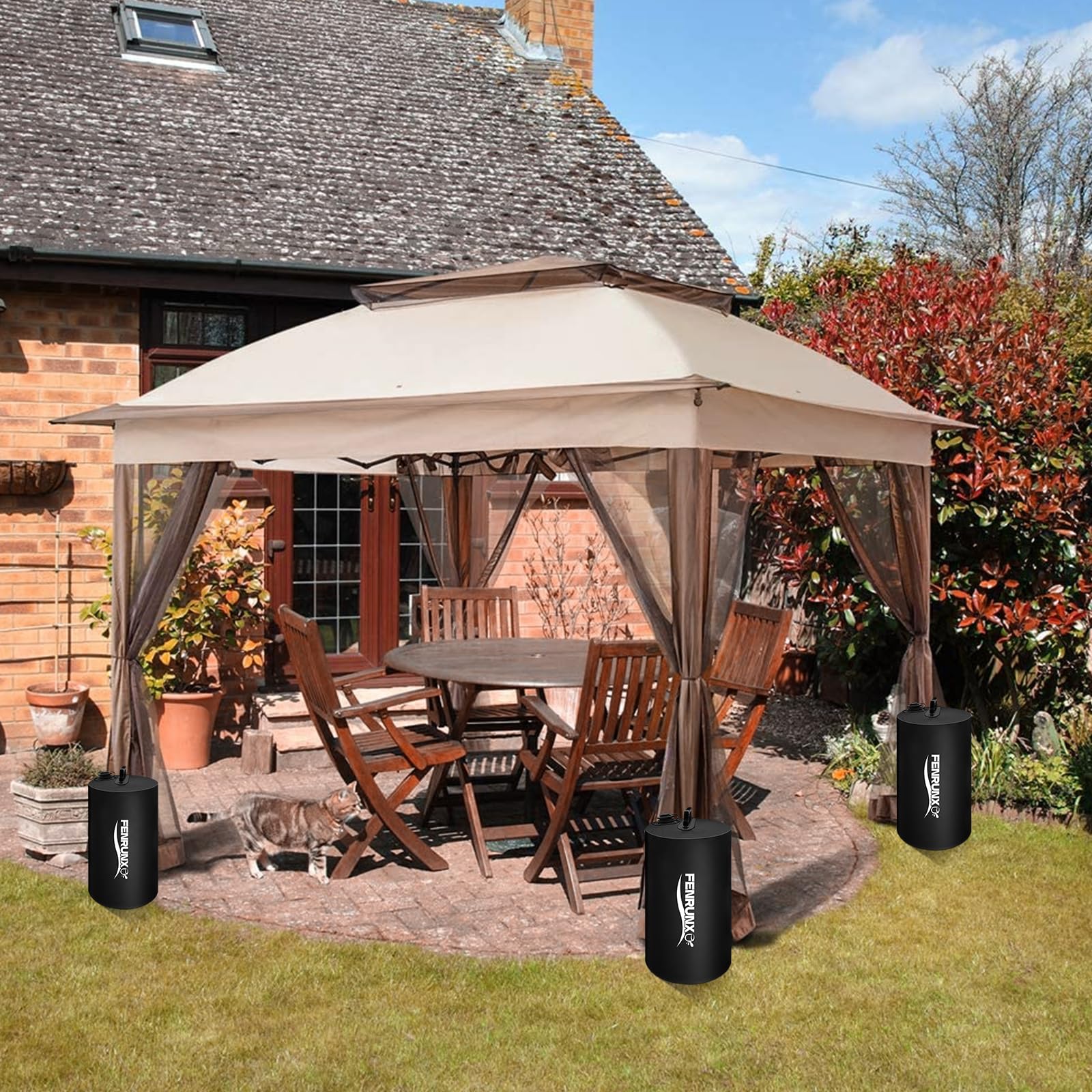 FENRUNXU black 500D PVC texture detail showing durable weather resistance