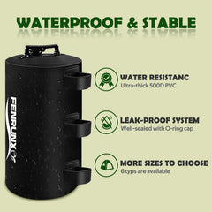 FENRUNXU filled weight attached to gazebo leg stabilizing canopy during use