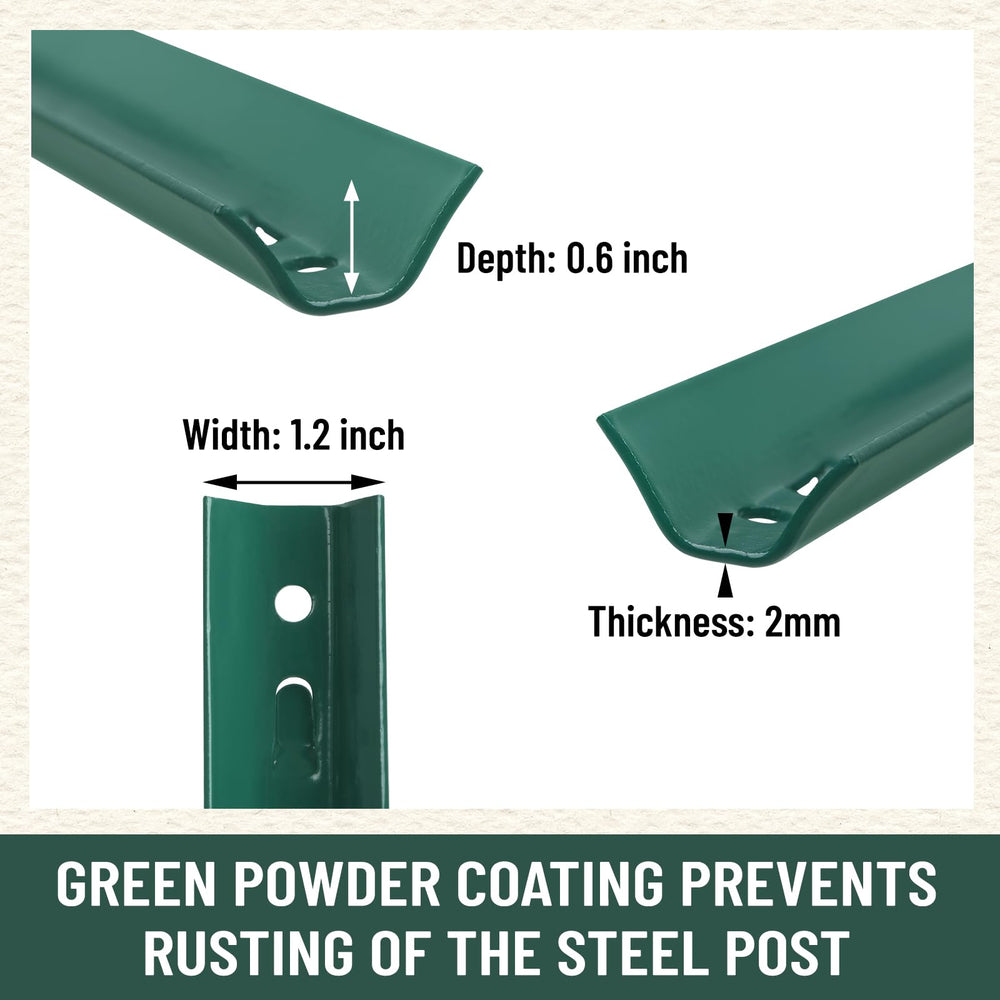 FENSMILE fence post driven into soil supporting wire mesh, easy installation benefit