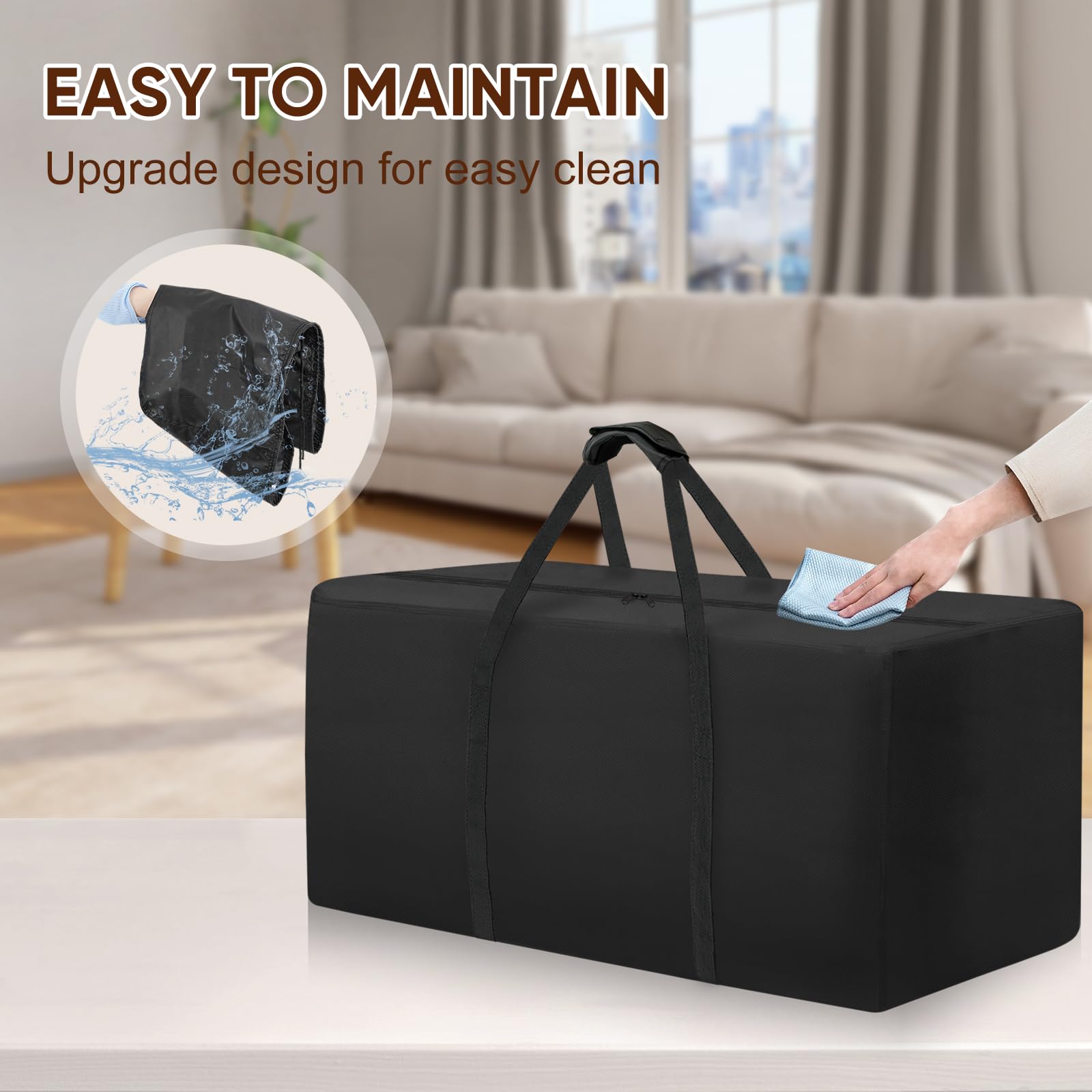 Fentiff folded compactly to save space when not in use