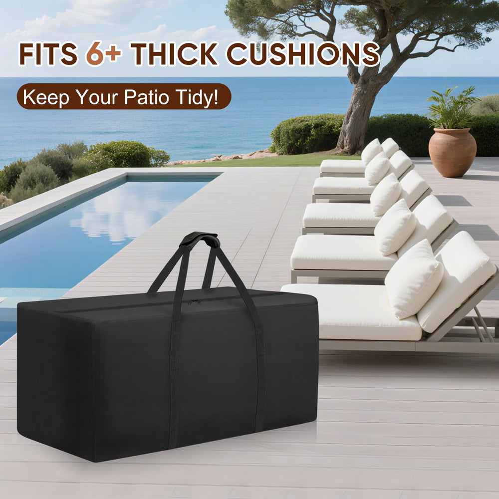 Fentiff in use on patio storing cushions to protect from weather