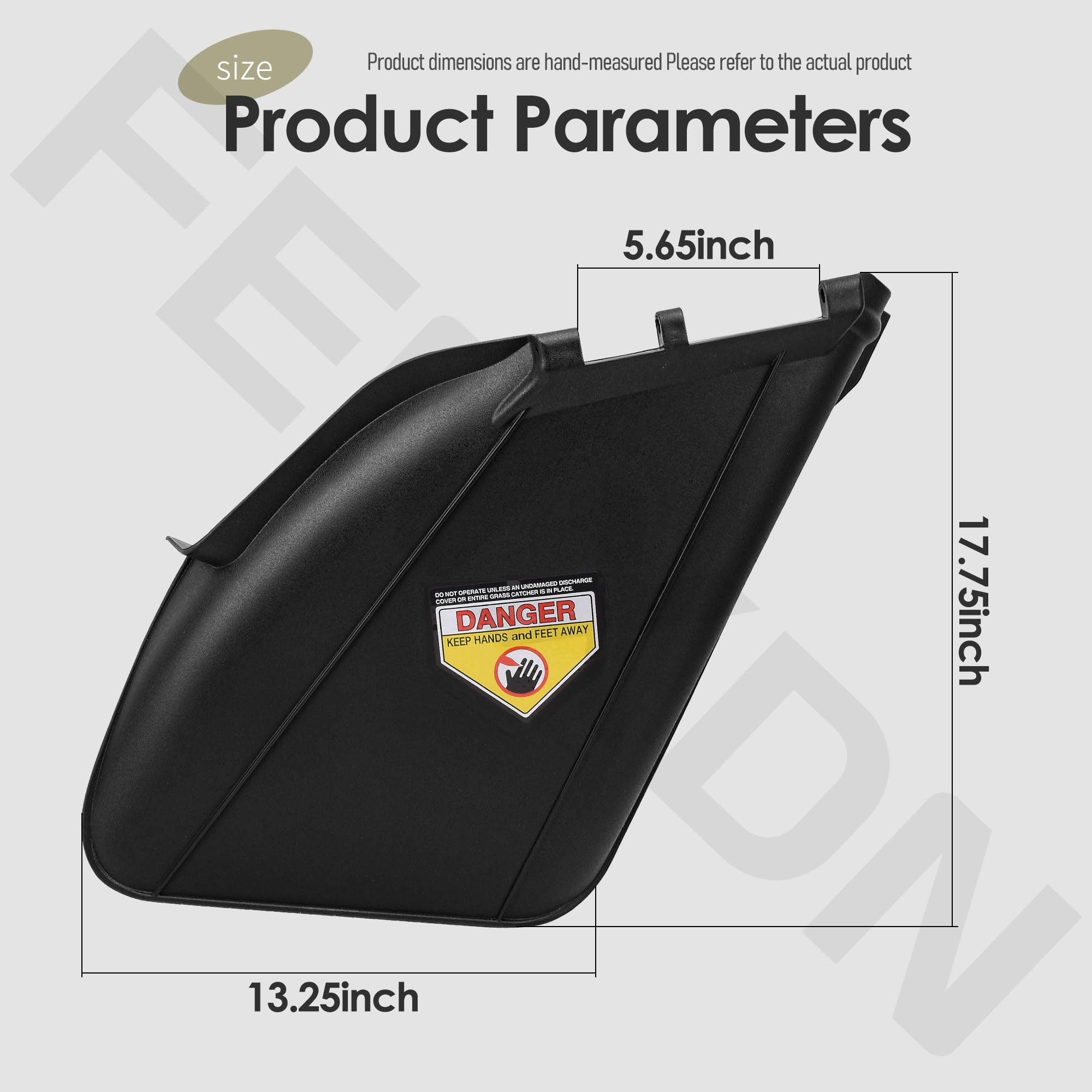 FENXDN chute cover label and part numbers for easy verification